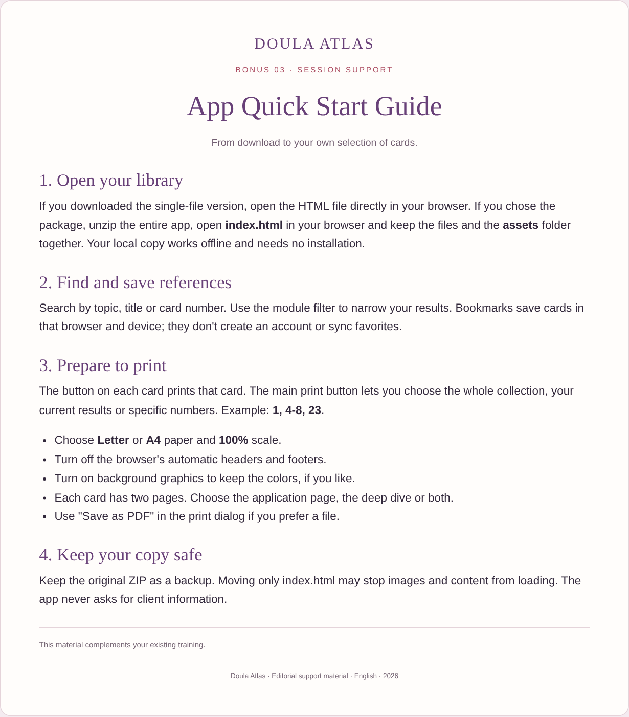 App Quick Start Guide — preview