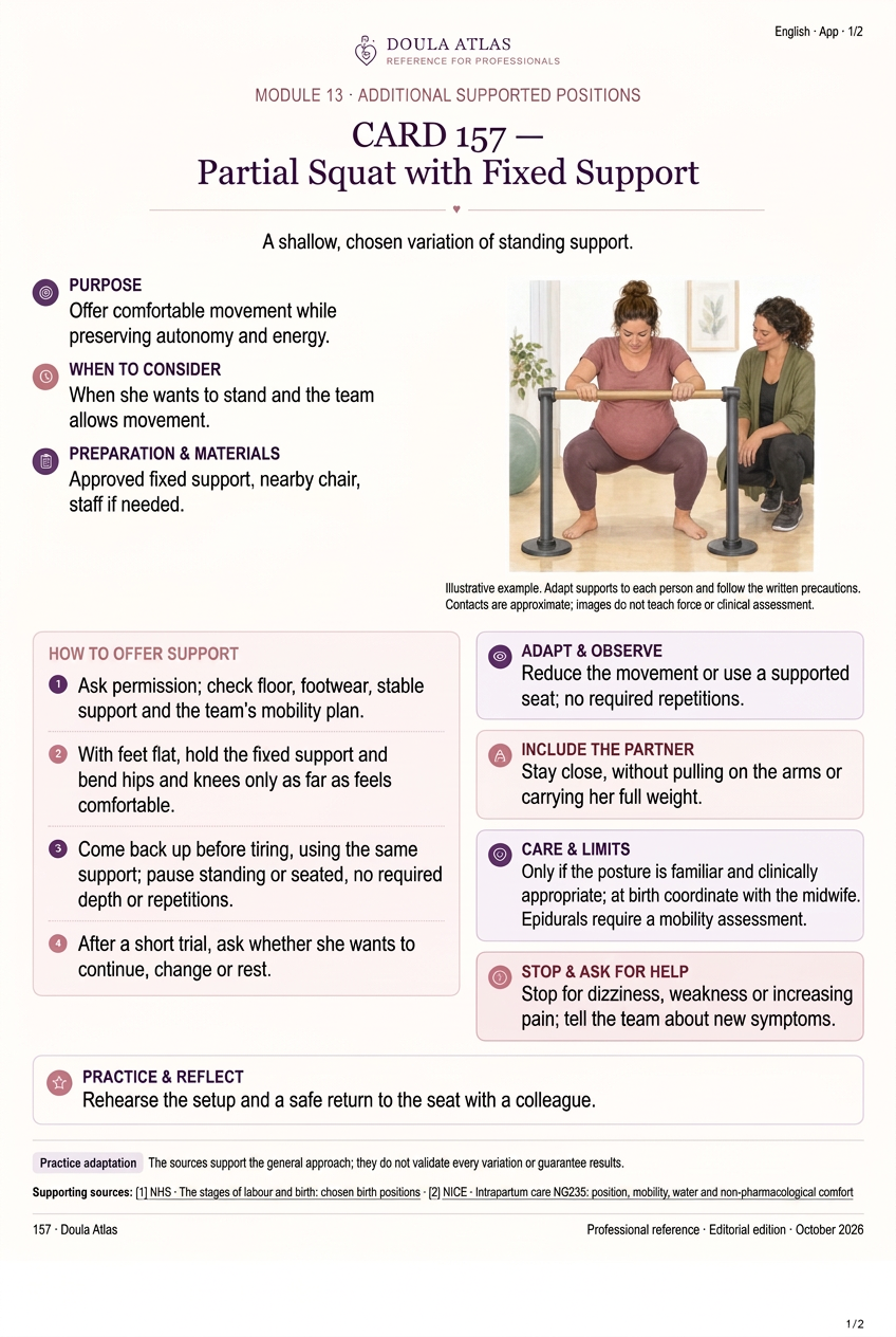 Card 157: Partial Squat with Fixed Support