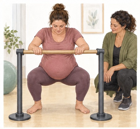 Partial squat with fixed support